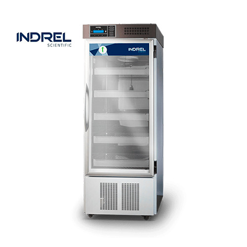 Refrigerador de laboratorio Indrel con puerta de vidrio con cerradura con control de temperatura externa RC430D