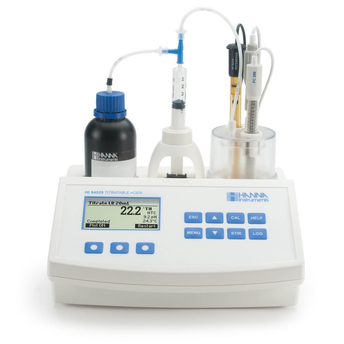 Minititulador automático para productos lácteos electrodo de ph y temperatura